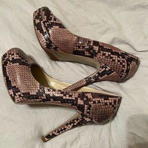 Nine West snake print heels